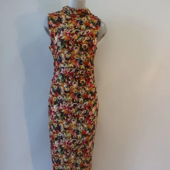 NWT Womens Amanda Uprichard Damira (Item-300) Multicolor Floral Midi Dress L - Picture 14 of 16